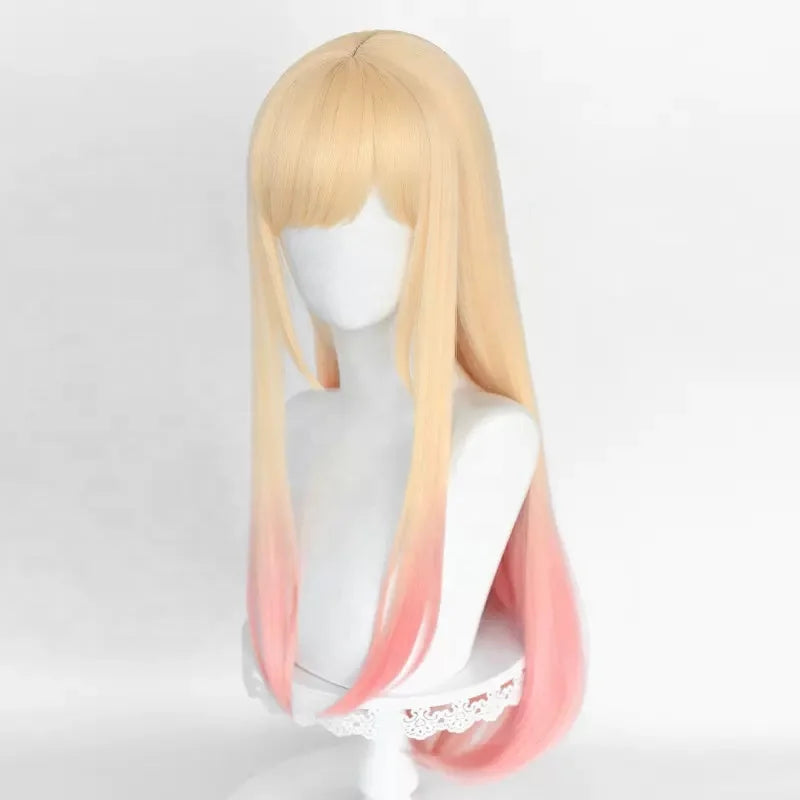 Wholesale 80cm Long Straight Dyed Color Mixed My Dress up Darling Kitagawa Marin Wig Synthetic Anime Cosplay Costume Wig