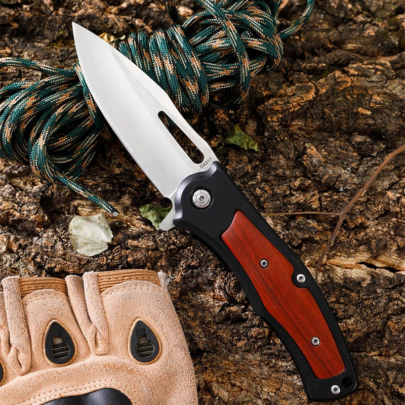 Red Aluminum Handle Durable DIY Personalized Engraved Mountain Folding Camping Survival Tactical Pocket Knife for Outdoor