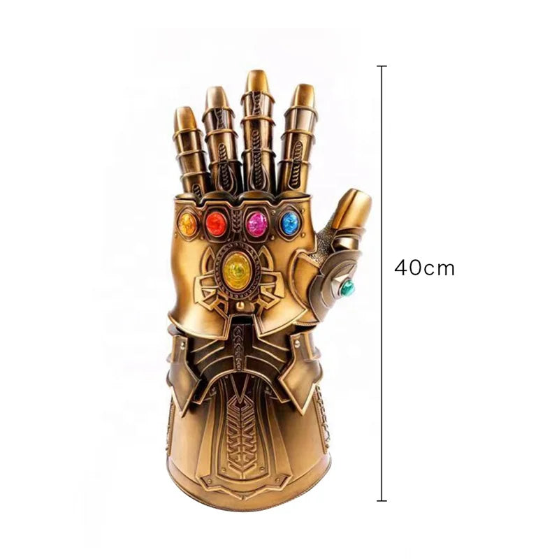 Marvel Cosplay Prop Endgame Full Metal Thanos Gloves Infinity Gauntlet with LED Light