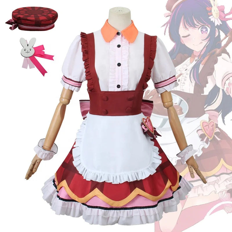 Wholesale Hoshino Ai Chocolate Lolita Maid Dress Halloween Party Oshi No Ko Anime Cosplay Costume