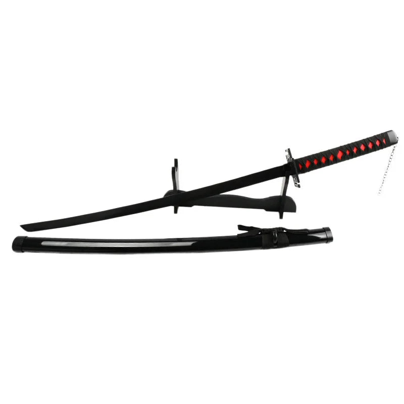 Anime Katana 104cm/41in Christmas Gifts Kurosaki Ichigo Cosplay Props Black Blade Toys Sword