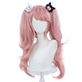 High Quality 60cm Long Curly Pink Dangan Ronpa Wig Enoshima Junko Hair Synthetic Anime Cosplay Wigs With 2Ponytails CS-078C