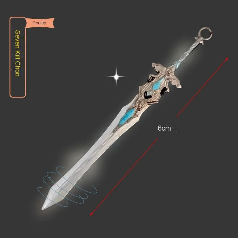 GY Genshined Impact 6Cm Metal Anime Sword Crafts Souvenir Gift Weapon Model Keychain Comics Cosplay Keyring Other Key Chains
