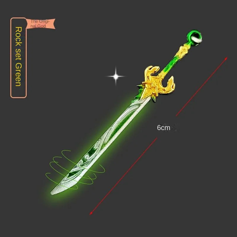 GY Genshined Impact 6Cm Metal Anime Sword Crafts Souvenir Gift Weapon Model Keychain Comics Cosplay Keyring Other Key Chains