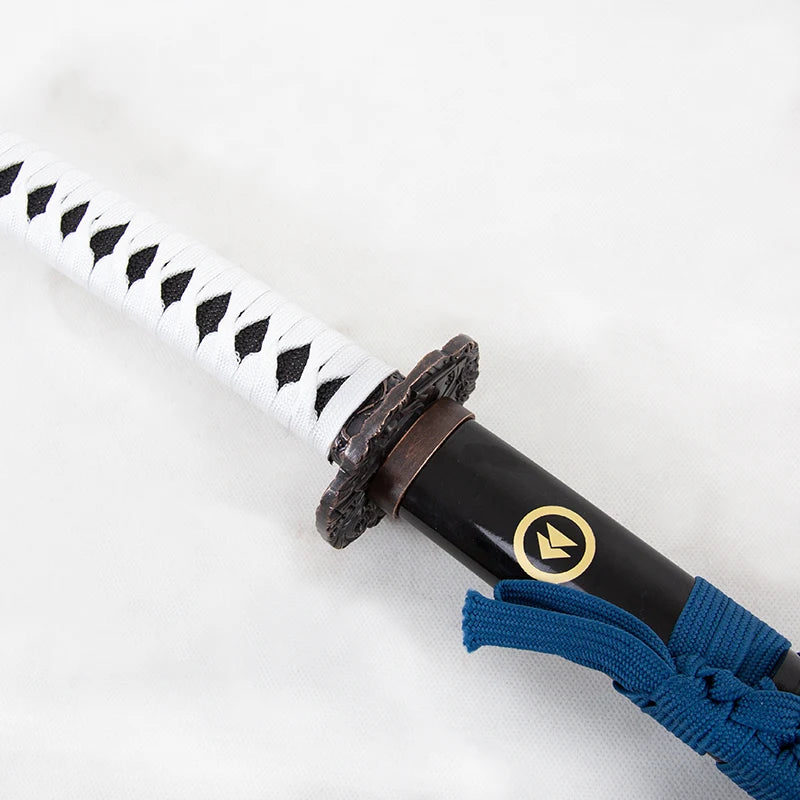 14+ Japanese Samurai Katana, Unsharpened Replica Sword, White Tsuka, Black Scabbard, for Adult Collectors & Cosplay