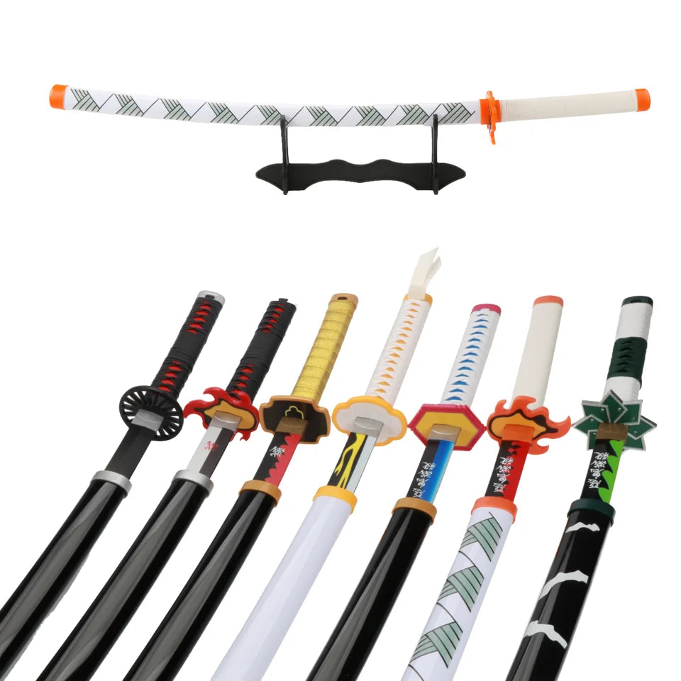 Wholesale XM Brand  Tanjirou Cosplay Katana Sword Plastic Samurai Toy Weapon Holder Belt Model XM-2001 for Anime