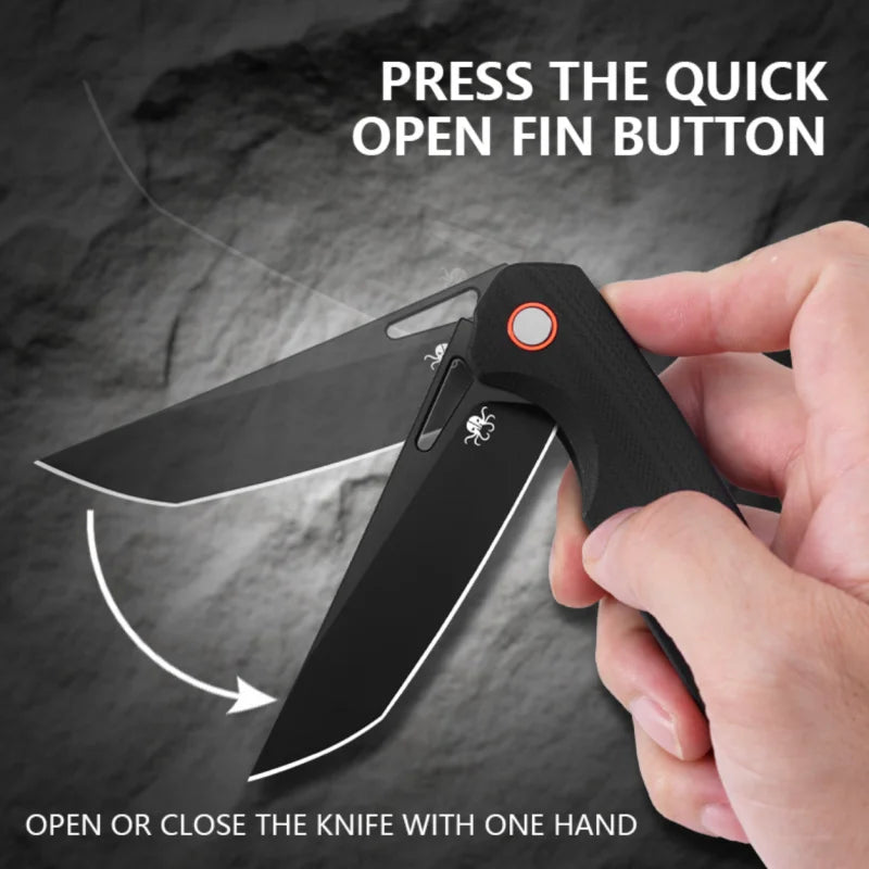 Klaken J145 D2 Steel G10 Handle Folding Knife Outdoor Camping Hunting Knife Ready to Ship in USA Warehouse