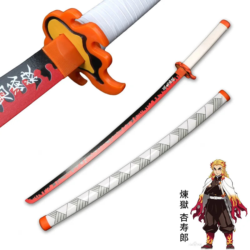 Promotion Katana Real Anime Sword Samurai Demon Slayer Fire God Tanjiro Cosplay Swords