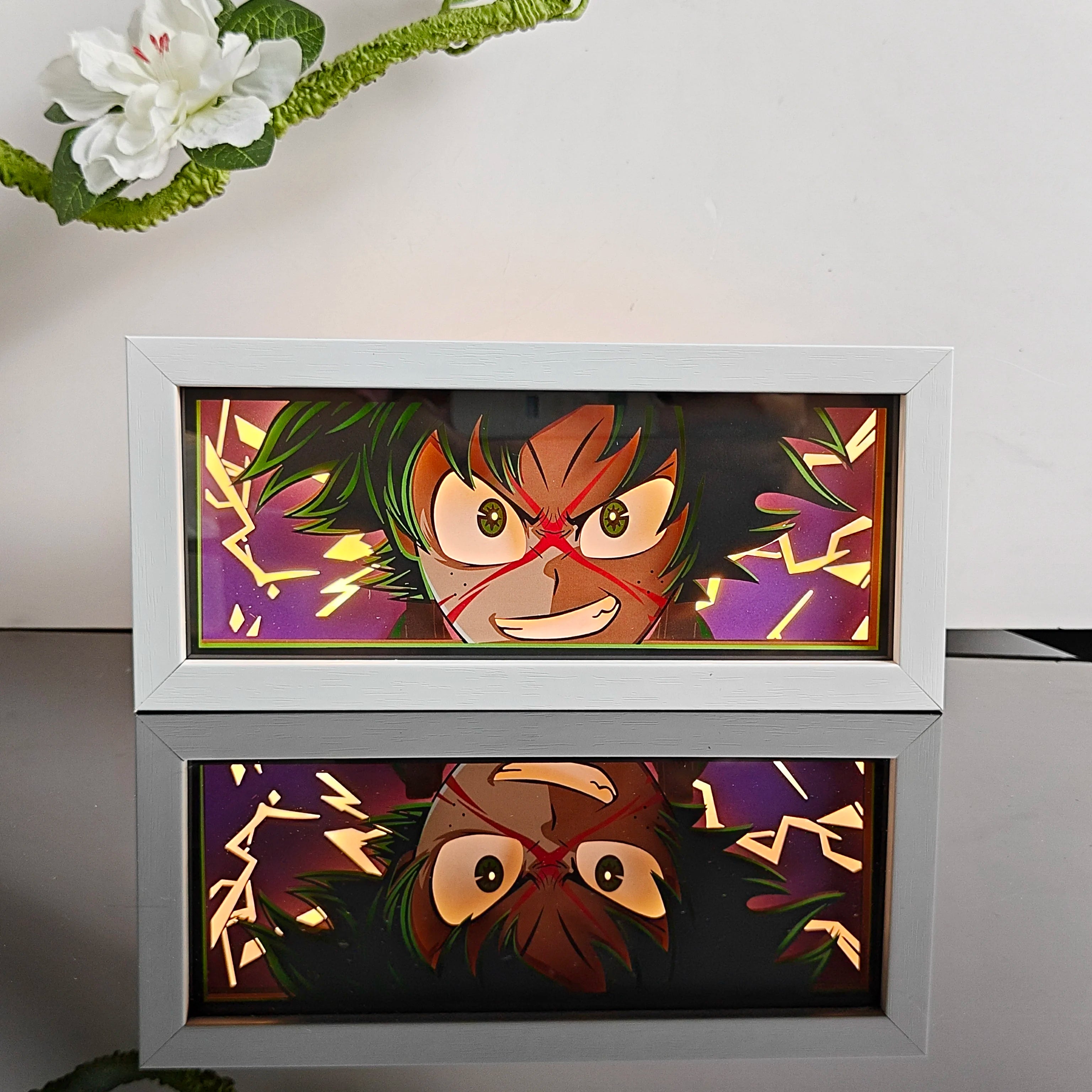 Anime Demon Slayer USA Warehouse Dropshipping Paper Carving Lamp 3D Anime Light Box Handicrafts Table Decoration Christmas Gift