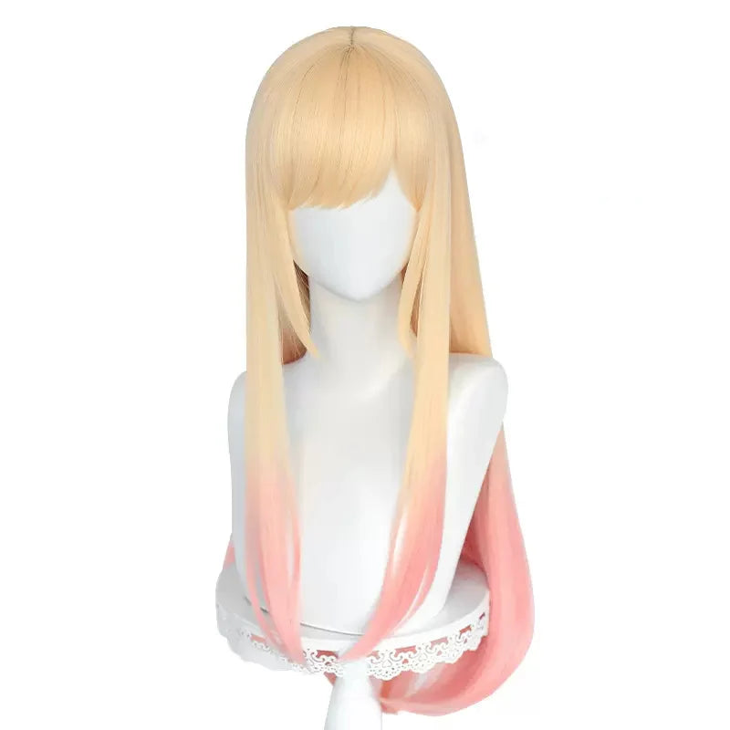 Wholesale 80cm Long Straight Dyed Color Mixed My Dress up Darling Kitagawa Marin Wig Synthetic Anime Cosplay Costume Wig