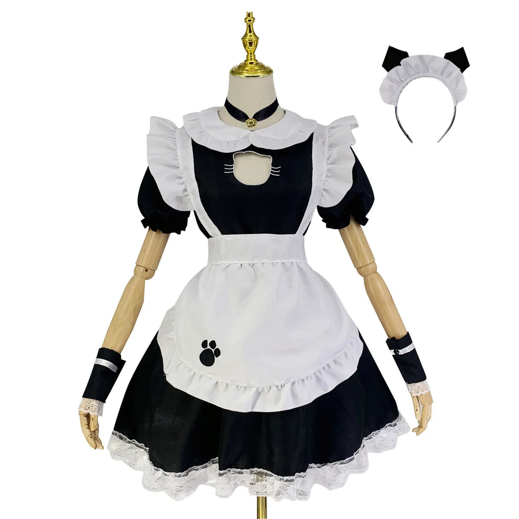 Sexy Women Fantasy Maid Outfit Men Gothic Sweet Lolita Dress Anime Cosplay Costume Plus Size