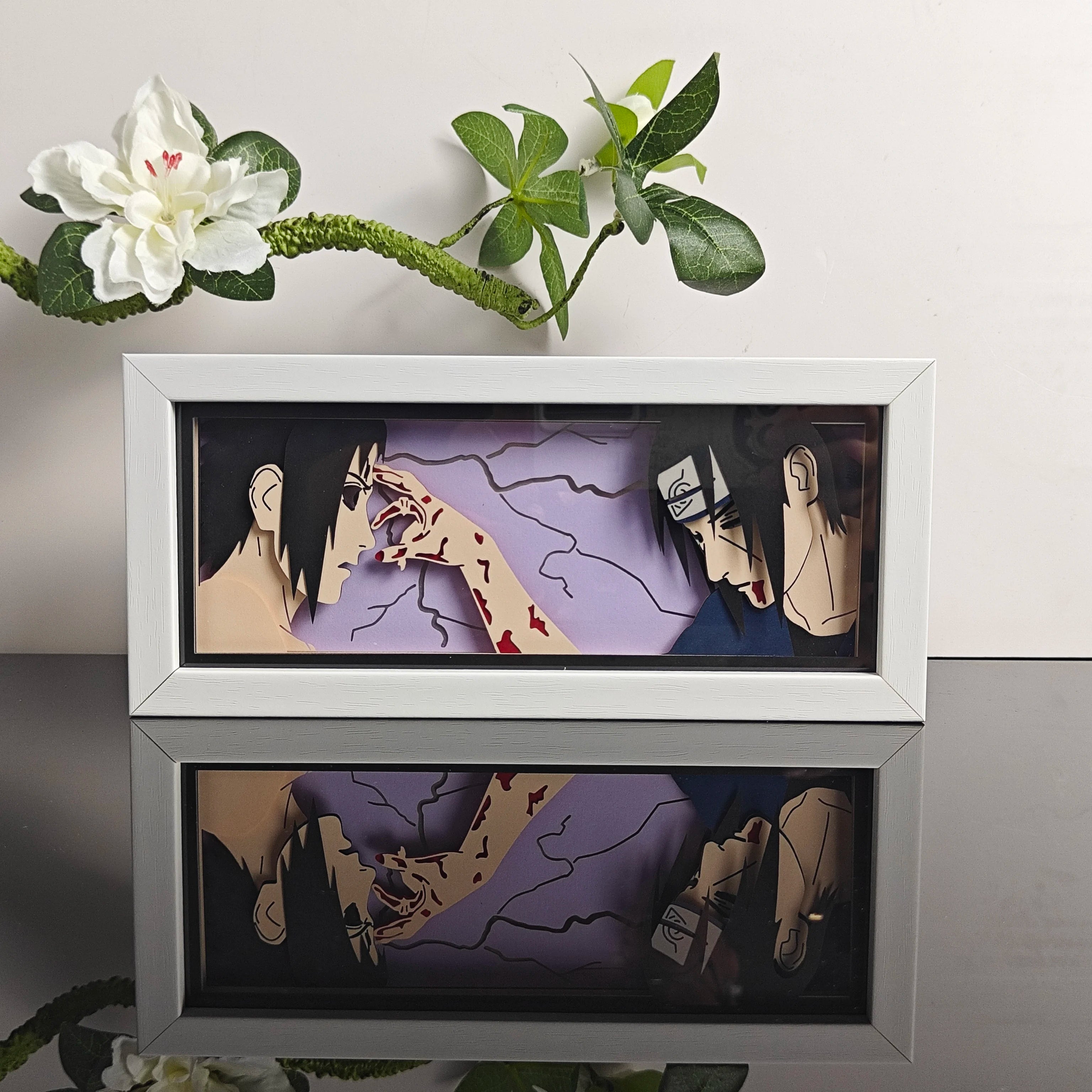 USA Warehouse Dropshipping Demon Slayer  Paper Carving Lamp 3D Anime Light Box Handicrafts Table Decoration Christmas Gift