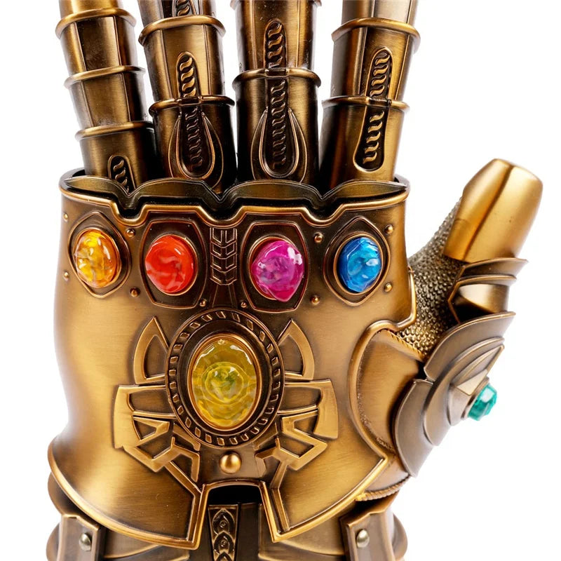 Marvel Cosplay Prop Endgame Full Metal Thanos Gloves Infinity Gauntlet with LED Light