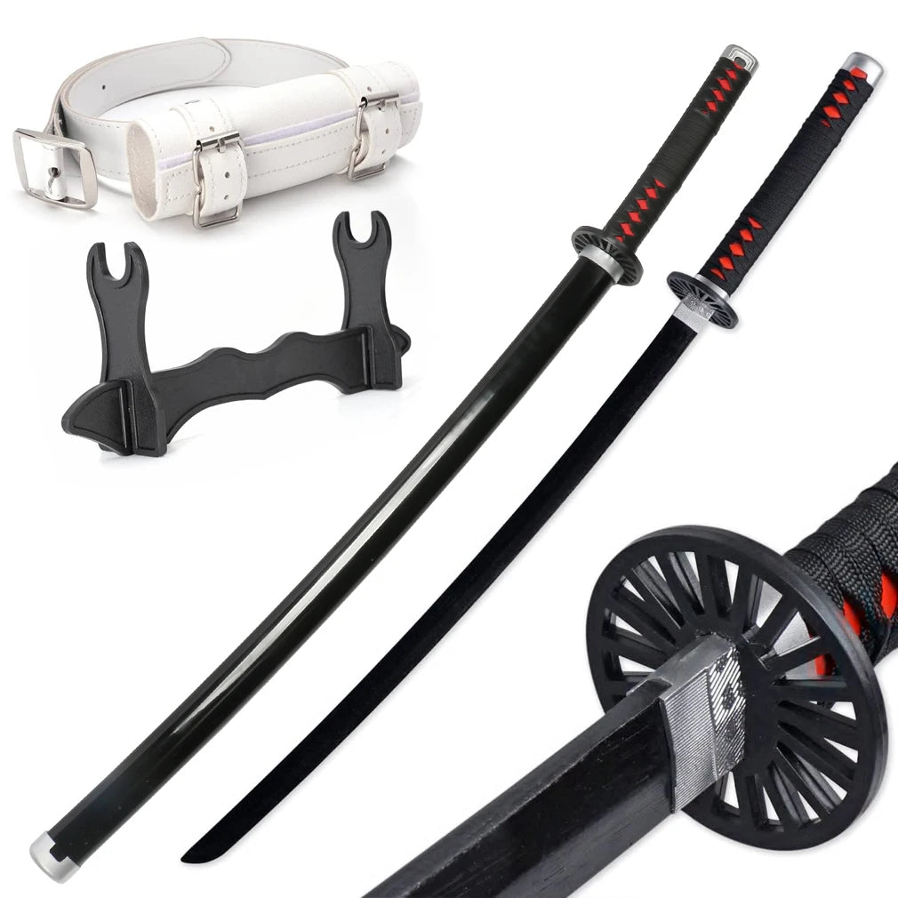 Wood Swords Demon SlayerTanjiro Katana Cosplay Sword Weapon Plastic Samurai Sword for Anime Prop with  Holder and Belt