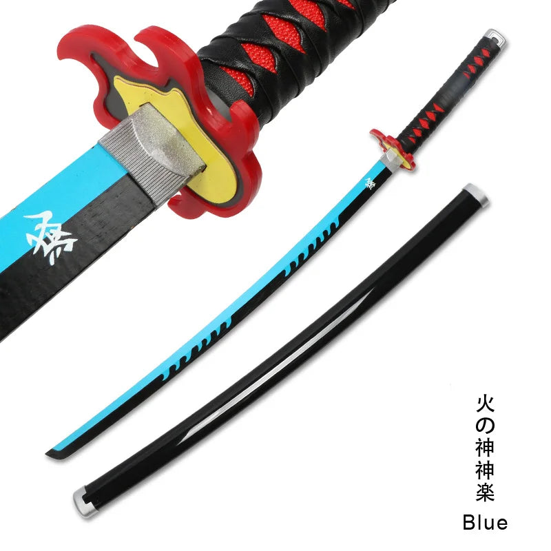 Promotion Katana Real Anime Sword Samurai Demon Slayer Fire God Tanjiro Cosplay Swords