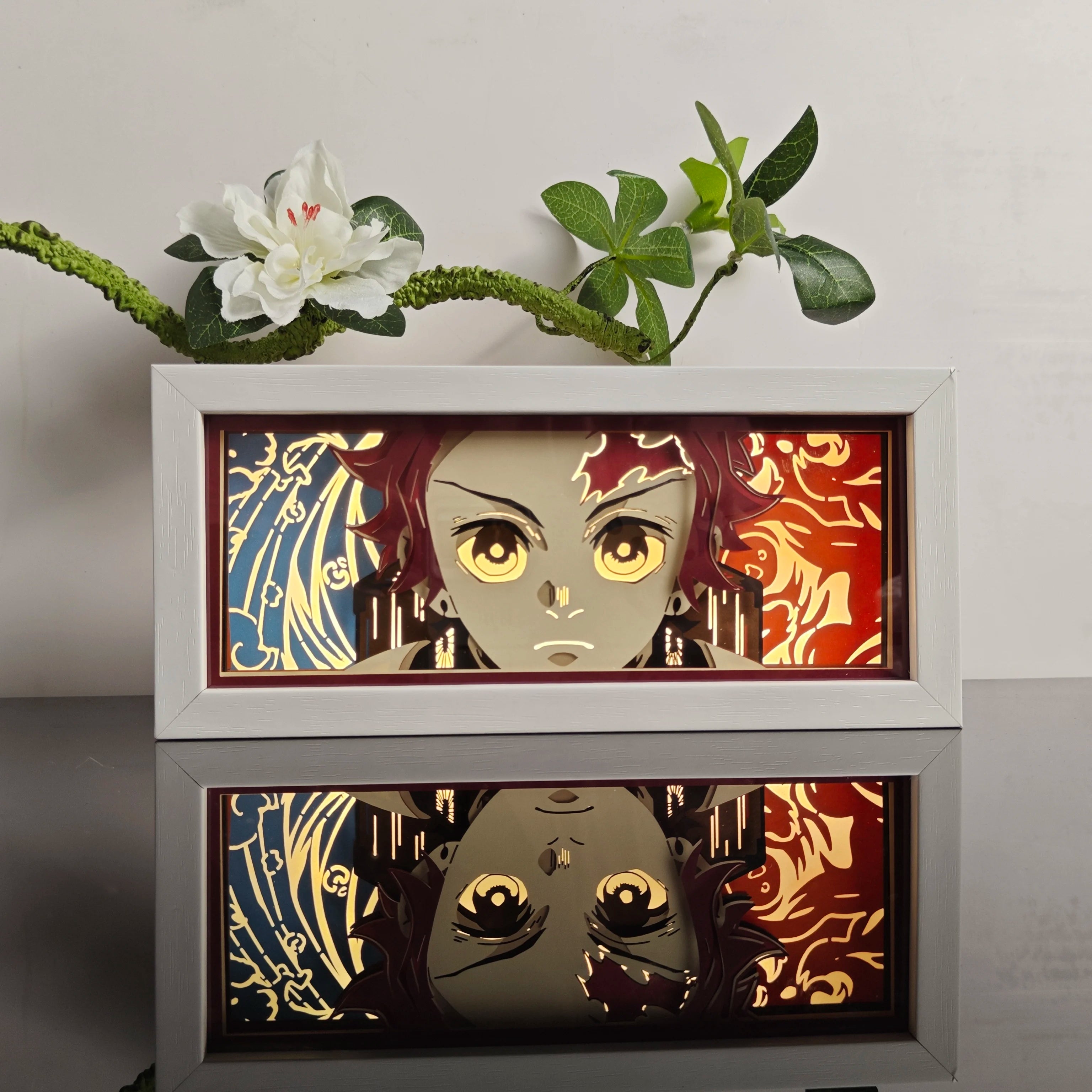 USA Warehouse Dropshipping OnePieces Zoro  Paper Carving Lamp 3D Anime Light Box Handicrafts Table Decoration Christmas Gift