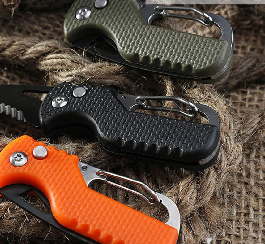 Portable Stainless Steel Folding Knife Safety DIY OEM Express Package Quick Release Serrated Hook Car Seat Belt Urgent Cut