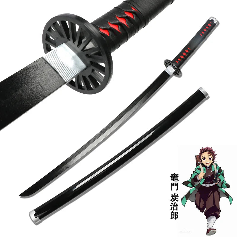 Promotion Katana Real Anime Sword Samurai Demon Slayer Fire God Tanjiro Cosplay Swords
