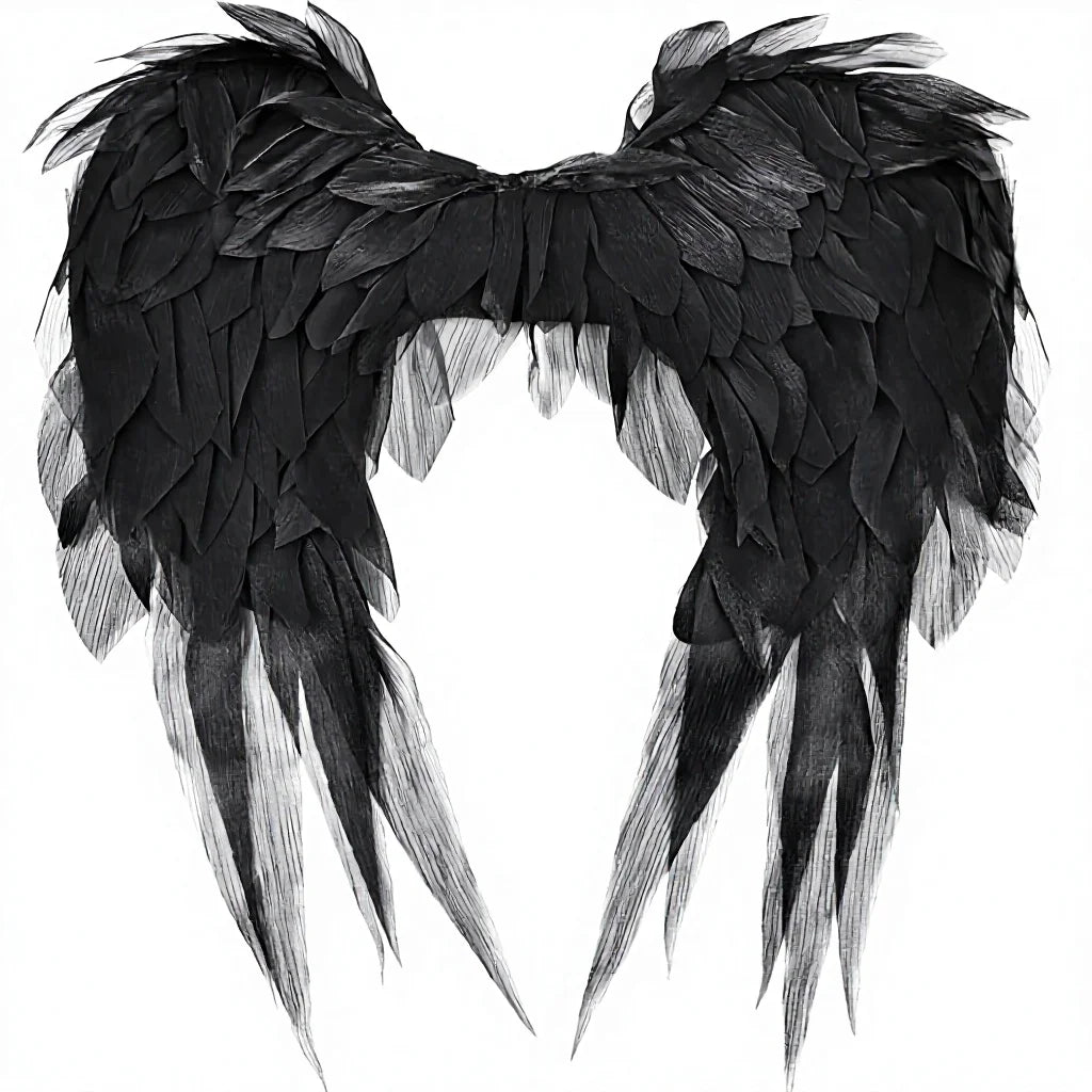 Angel Wings Black 1.8Ft Costume Accessories Photo Booth & Photo Studio Posing Props Women's Cosplay Princess Stage Show