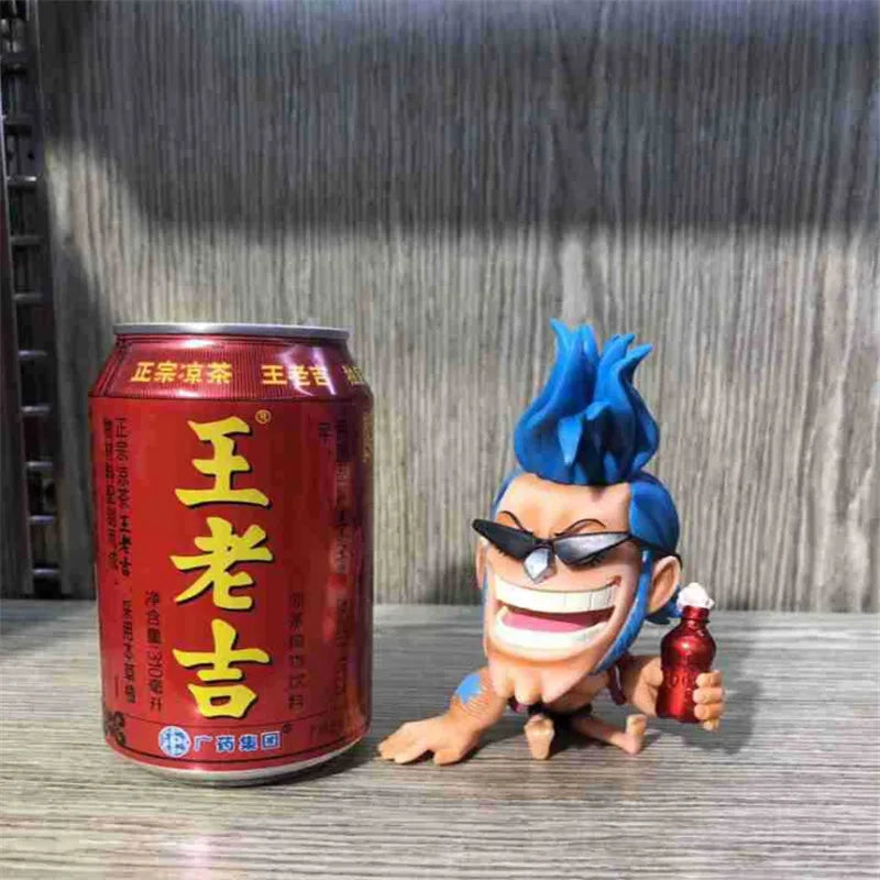 FigureCrazy One Piece FRANKY Q Laughing Out Sitting Cute Ver. PVC Action Figures OP Luffy Zoro Nami Brook Chopper Usopp 10cm