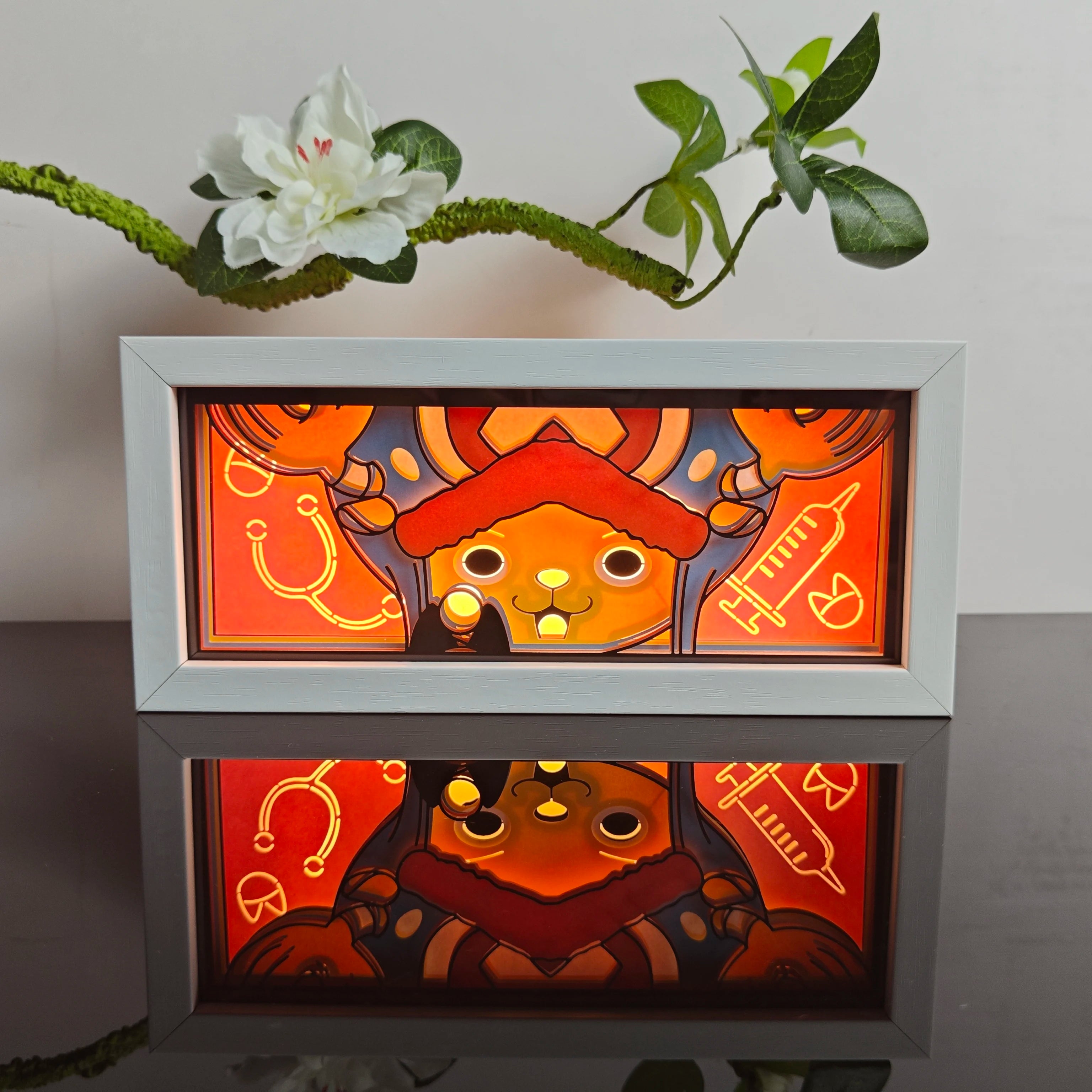USA Warehouse Dropshipping One Pieces Anime Paper Carving Lamp 3D Anime Light Box Handicrafts Table Decoration Christmas Wedding