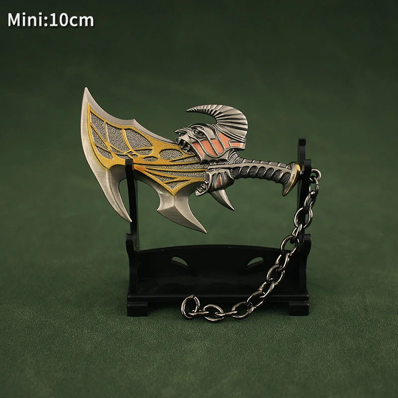 Blades Chaos Keychain Miniature God of War Kratos Leviathan Axe Fashionable Zinc Alloy Metal Swords