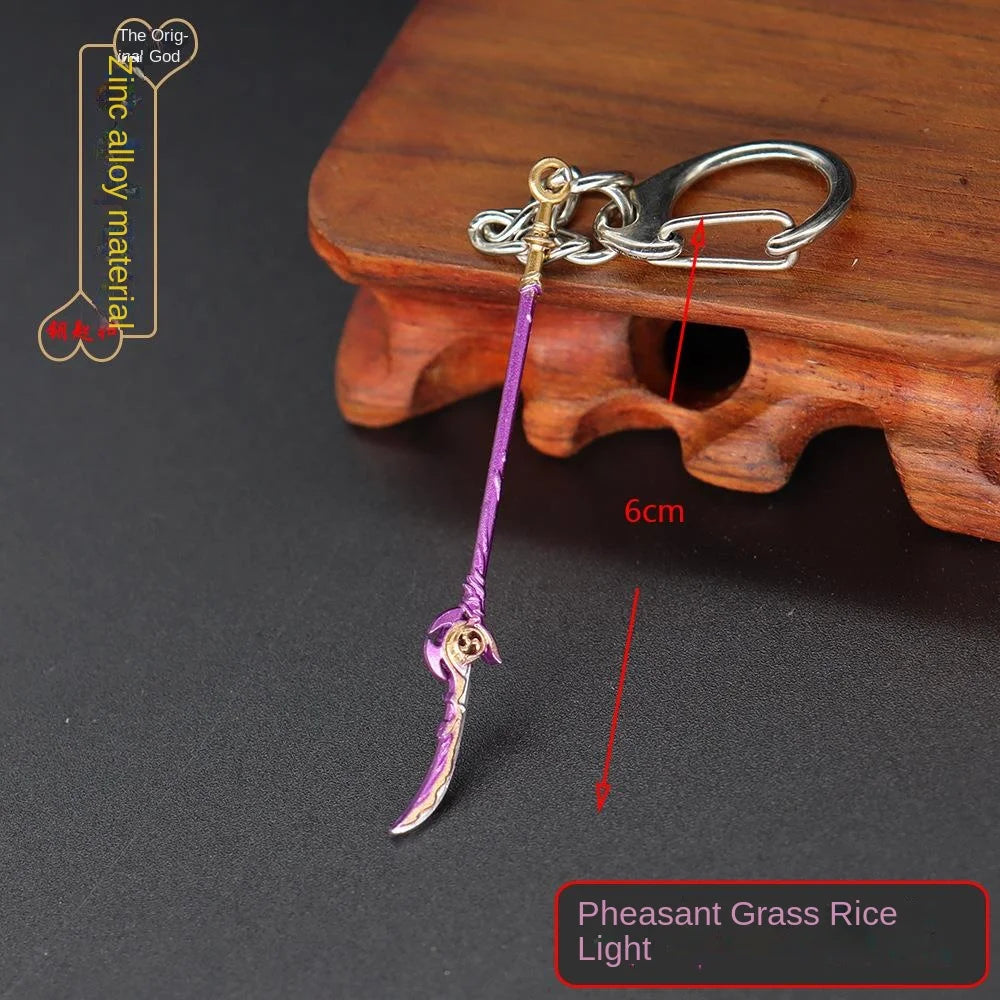 GY Genshined Impact 6Cm Metal Anime Sword Crafts Souvenir Gift Weapon Model Keychain Comics Cosplay Keyring Other Key Chains