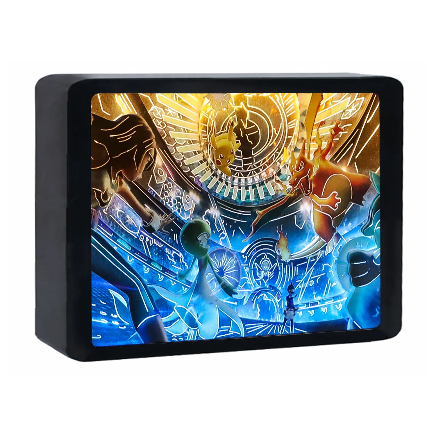 Rectangle Shadow Box 3D Night Light Poke Anime Scenes Character Gengar Charizard Layered Paper Anime Light Box Anime Gift Item