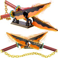 DK1507 Demon Slayer Double Blade Tengen Uzui Katana Sword Model Cosplay Anime Collecting DIY Building Block Brick Toys Sets