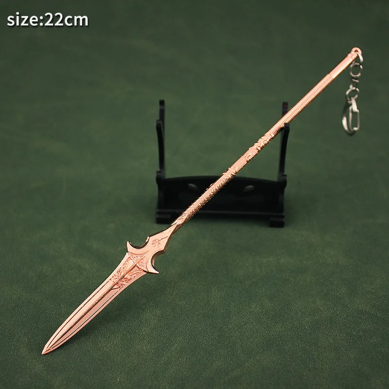 Blades Chaos Keychain Miniature God of War Kratos Leviathan Axe Fashionable Zinc Alloy Metal Swords