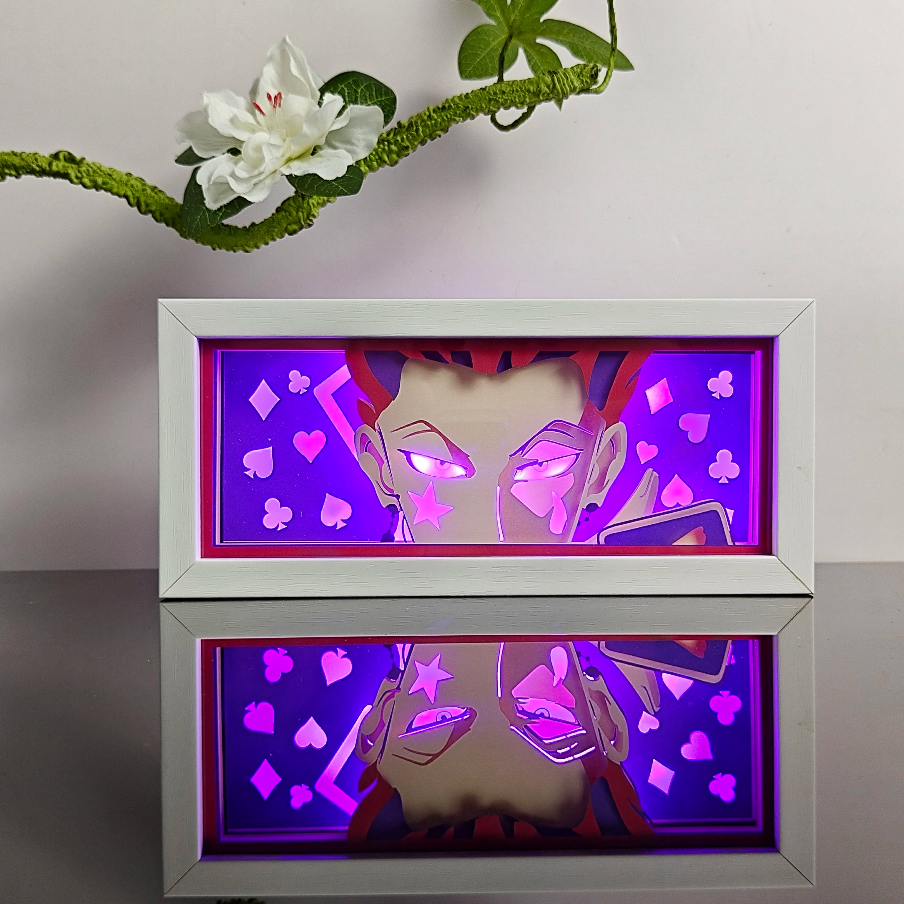 USA Warehouse Dropshipping  Anime Light Box Solo Leveling Paper Art Carved Wooden Table Lamp  Nightlight Bedroom Decoration Gift