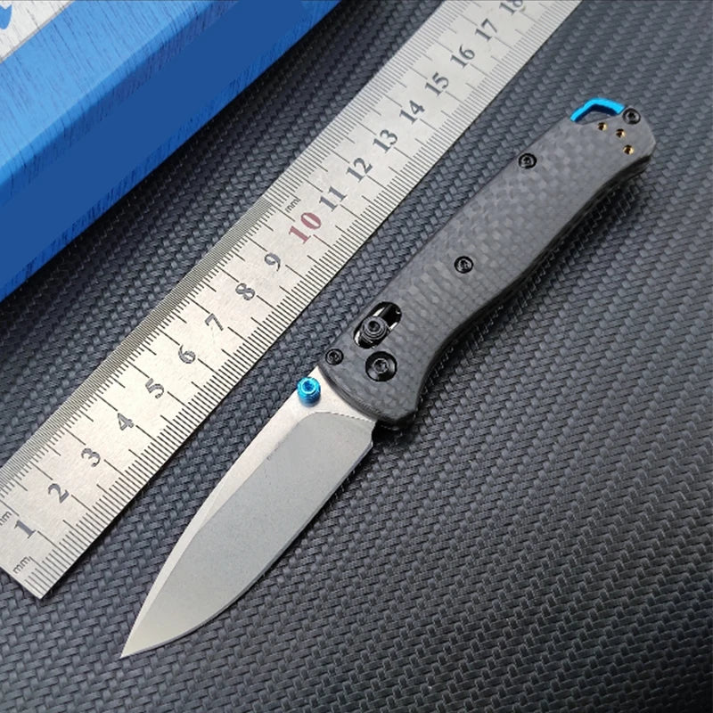 BM535 533-3 Mini Carbon Fiber Folding Knife S90V Black Damascus Steel Blade Outdoor Camping & Hunting Pocket Tactical EDC Tool
