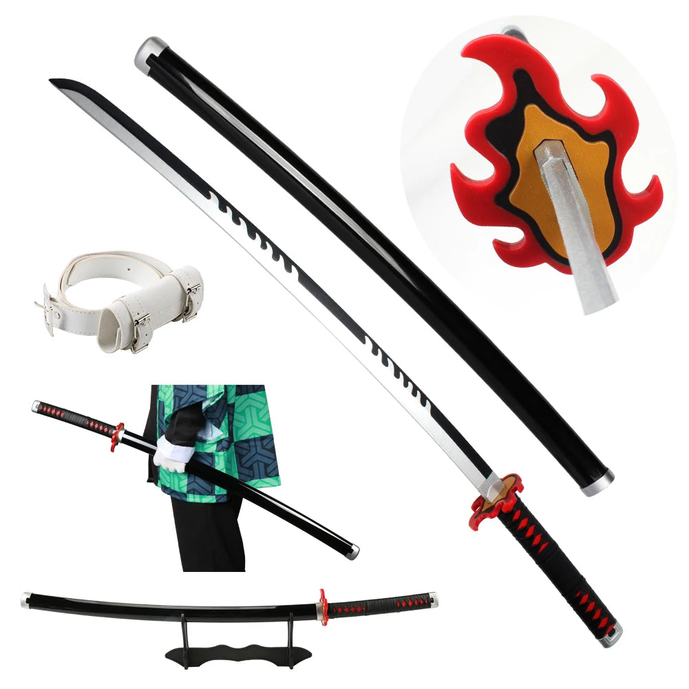 Demon Slayer Katana Swords Kimetsu No Yaiba Yaiba Swords Tsugikuni Yoriichi Japanese Anime Katana Props Home Decoration