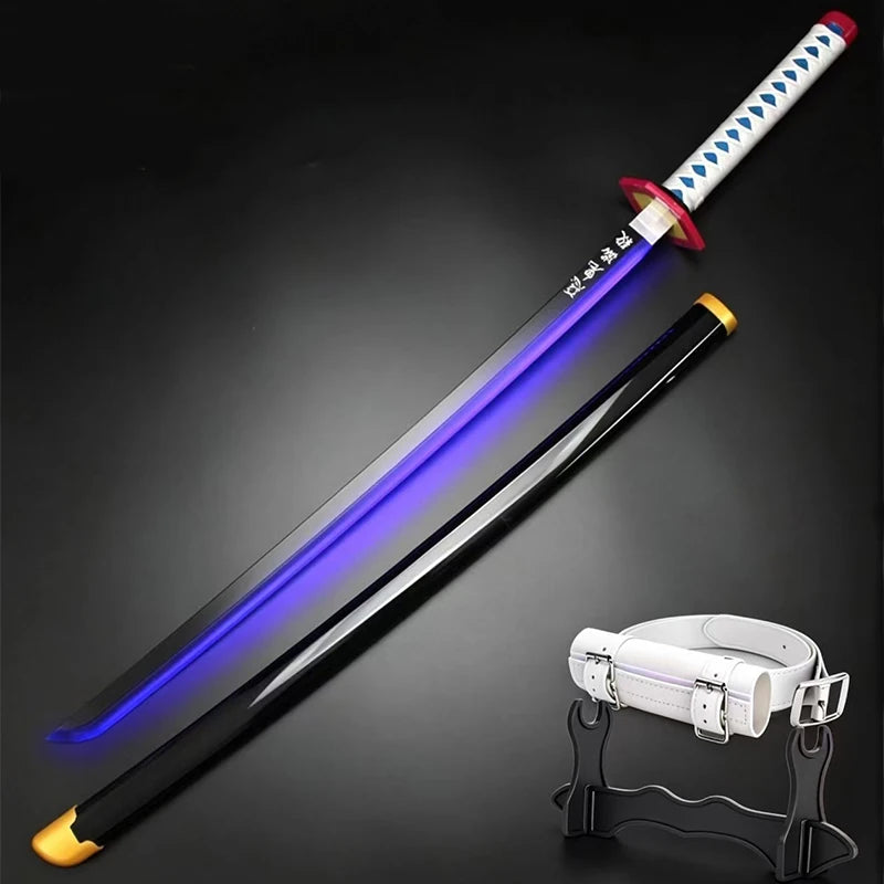 Luminous LED Demon Slayer 41in Nichirin Blade Role Playing Prop Zenitsu Agatsuma COS Toy Luminous Sword