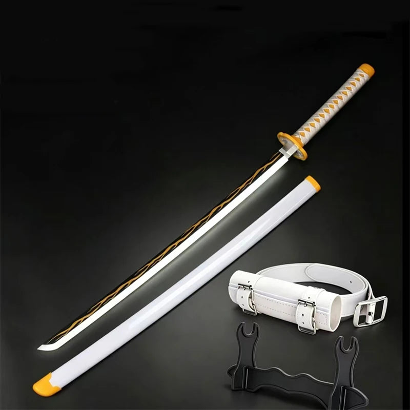 Luminous LED Demon Slayer 41in Nichirin Blade Role Playing Prop Zenitsu Agatsuma COS Toy Luminous Sword