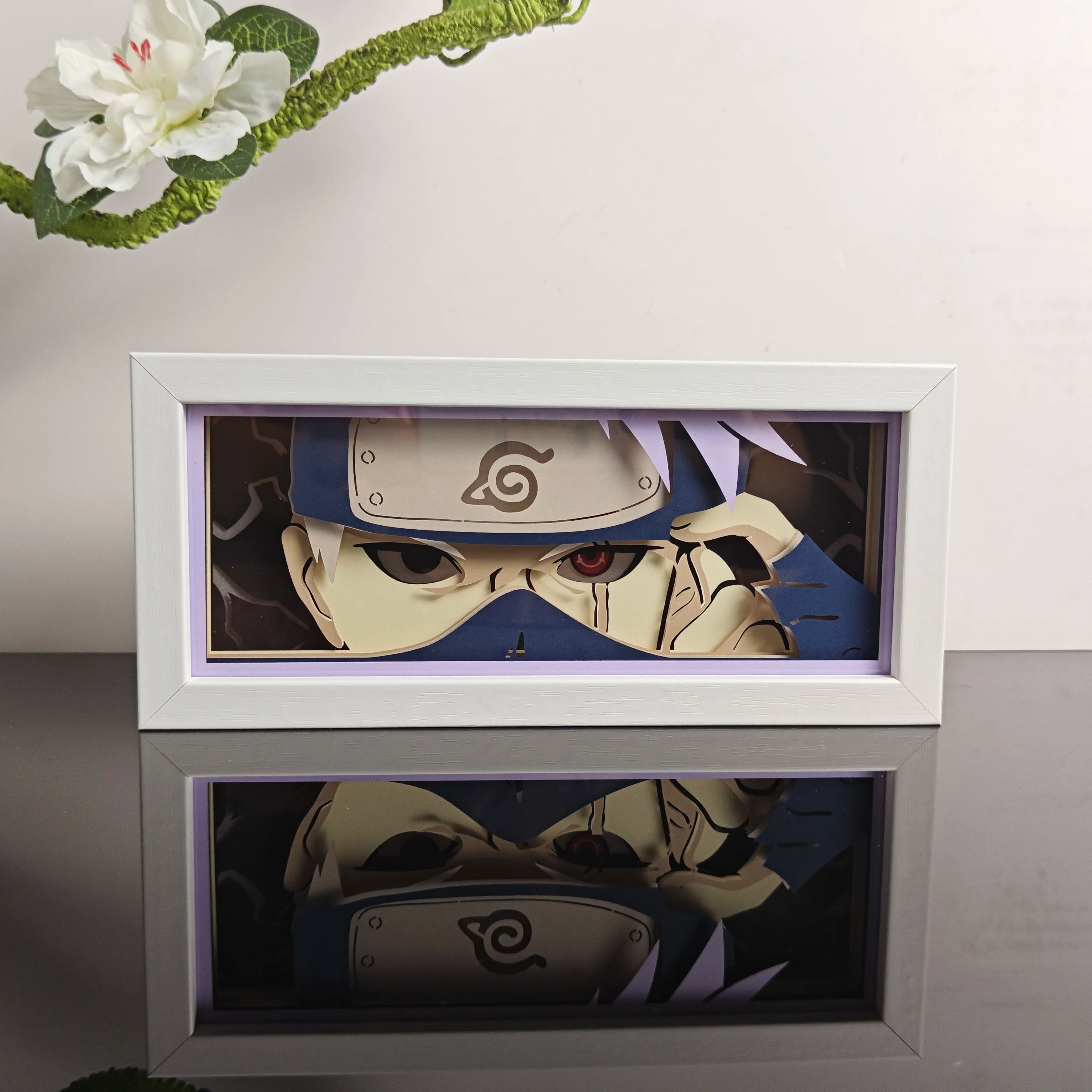 USA Warehouse Dropshipping Demon Slayer  Paper Carving Lamp 3D Anime Light Box Handicrafts Table Decoration Christmas Gift