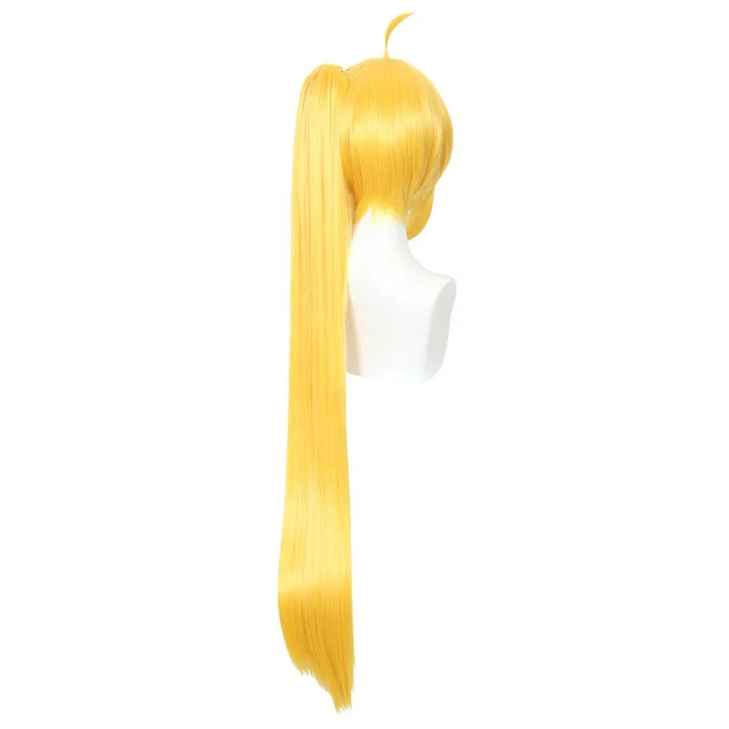 Wholesale 100cm Long Golden Bocchi The Rock Ijichi Nijika Wig Cosplay Synthetic Anime Cosplay Costume Wig With One Ponytail