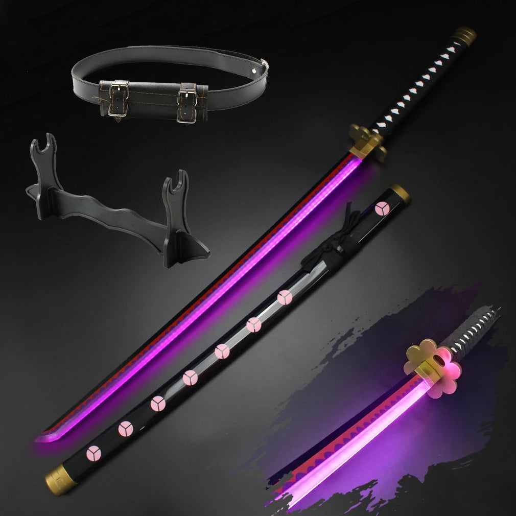 LED Sword Zoro Demon Slayer Katana Yamoto Light up Sword Anime Cosplay Weapons Props