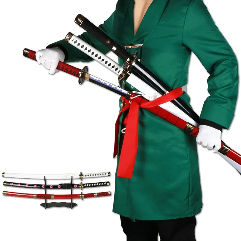Roronoa Zoro Swords 104cm Handmade Katana Japanese Anime Cosplay Sword Shusui Enma Kitetsu Free Sword Holder and Belt