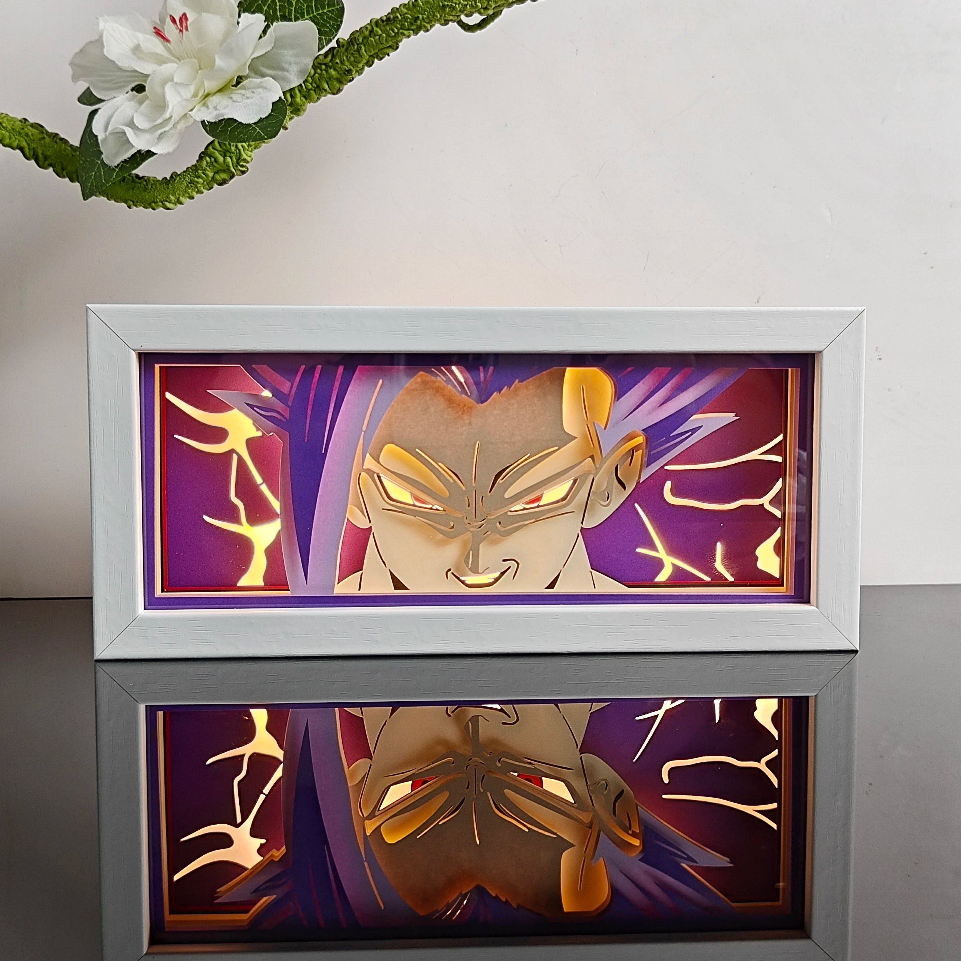 USA Warehouse Dropshipping Demon Slayer  Paper Carving Lamp 3D Anime Light Box Handicrafts Table Decoration Christmas Gift