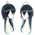 High Quality 50cm Long Straight Dark Blue&Green Twisted Wonderland Malleus Wig Synthetic Anime Cosplay Wigs
