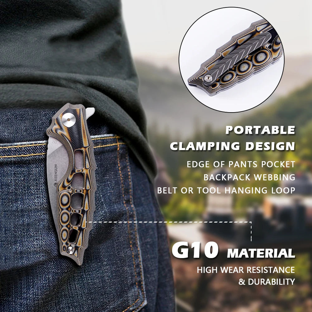 USA Stock High Hardness Convenient Rescue  Knife Outdoor Camping Hunting Tactics Powder Steel Folding Knife