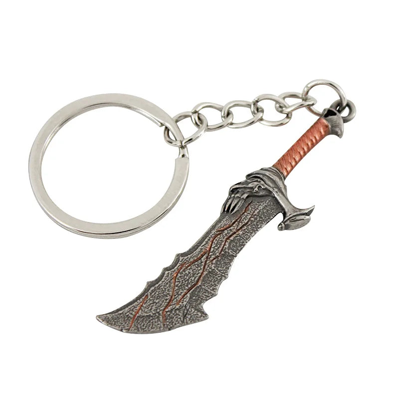 Blades Chaos Keychain Miniature God of War Kratos Leviathan Axe Fashionable Zinc Alloy Metal Swords