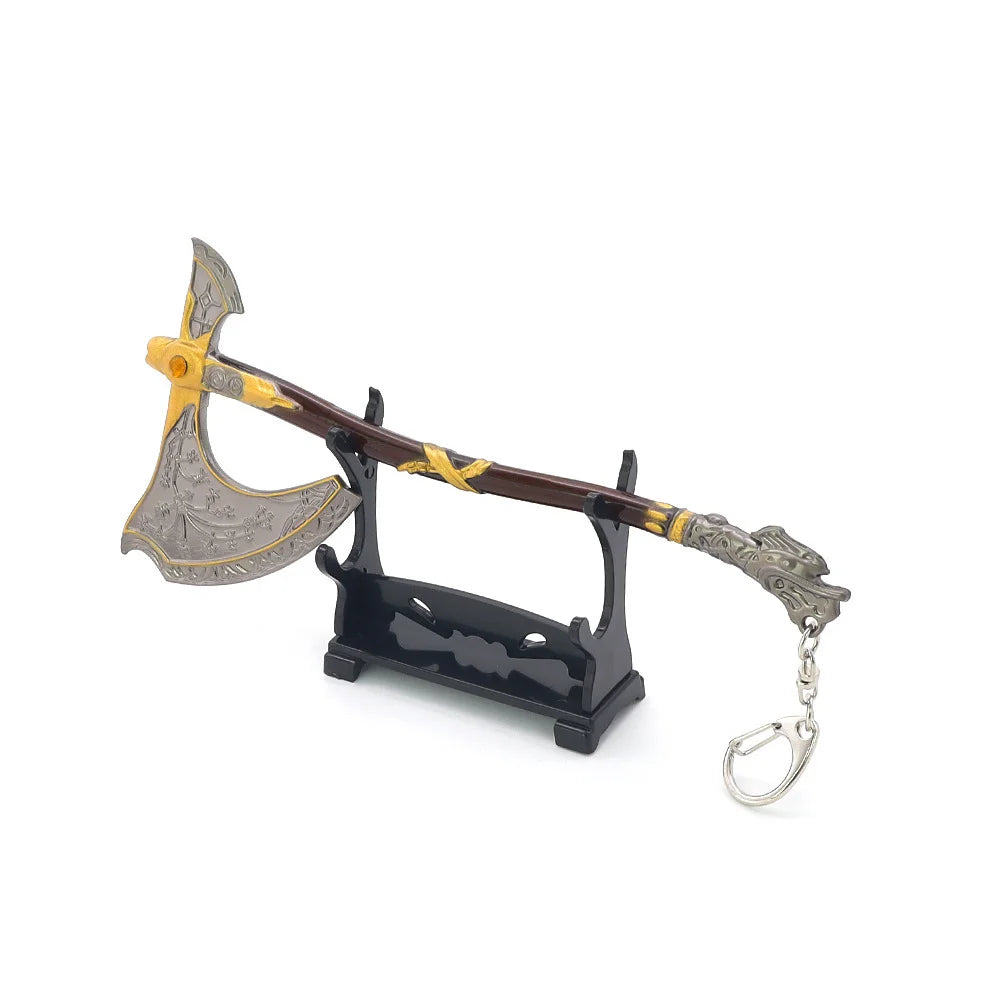 Blades Chaos Keychain Miniature God of War Kratos Leviathan Axe Fashionable Zinc Alloy Metal Swords