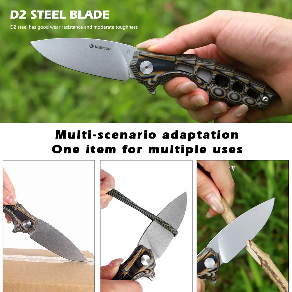 USA Stock High Hardness Convenient Rescue  Knife Outdoor Camping Hunting Tactics Powder Steel Folding Knife