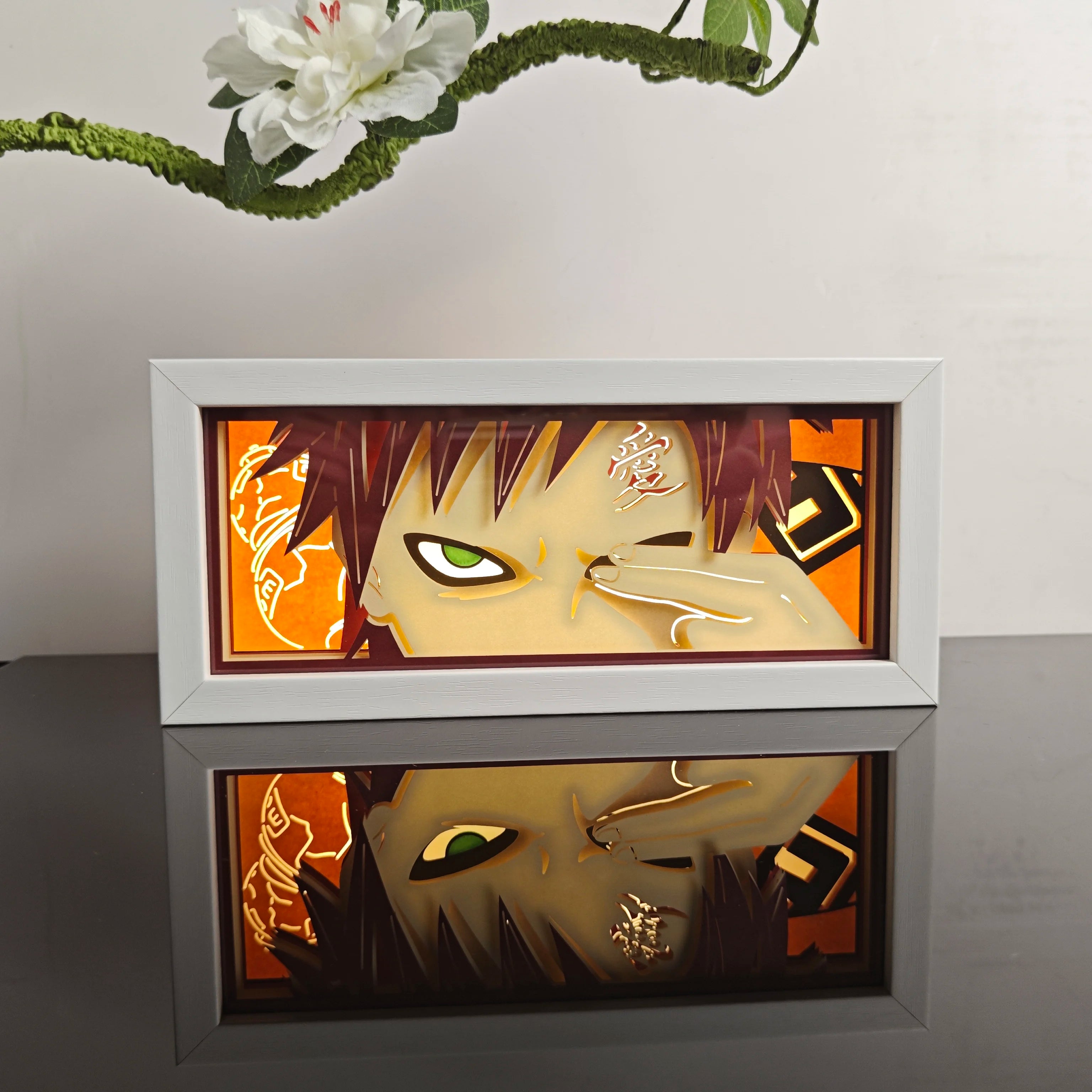 USA Warehouse Dropshipping  Anime Light Box Solo Leveling Paper Art Carved Wooden Table Lamp  Nightlight Bedroom Decoration Gift