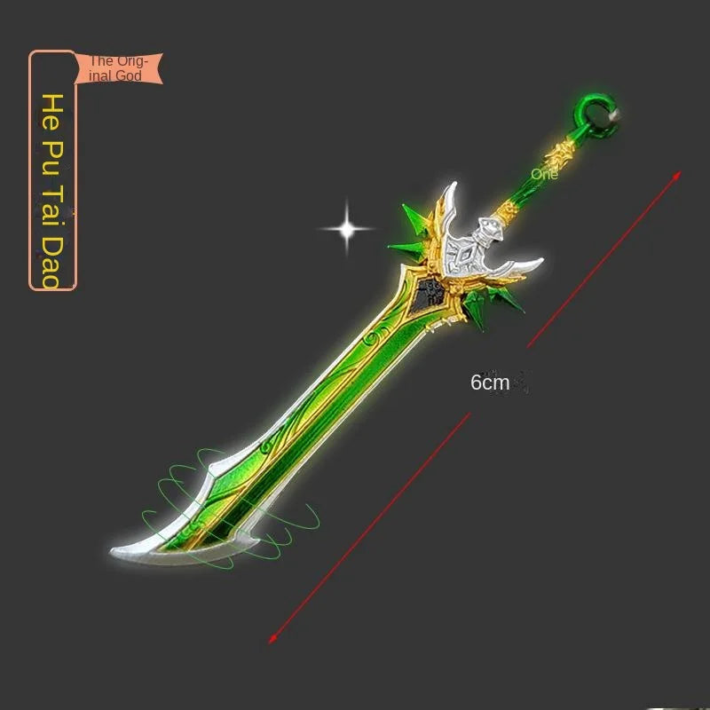 GY Genshined Impact 6Cm Metal Anime Sword Crafts Souvenir Gift Weapon Model Keychain Comics Cosplay Keyring Other Key Chains