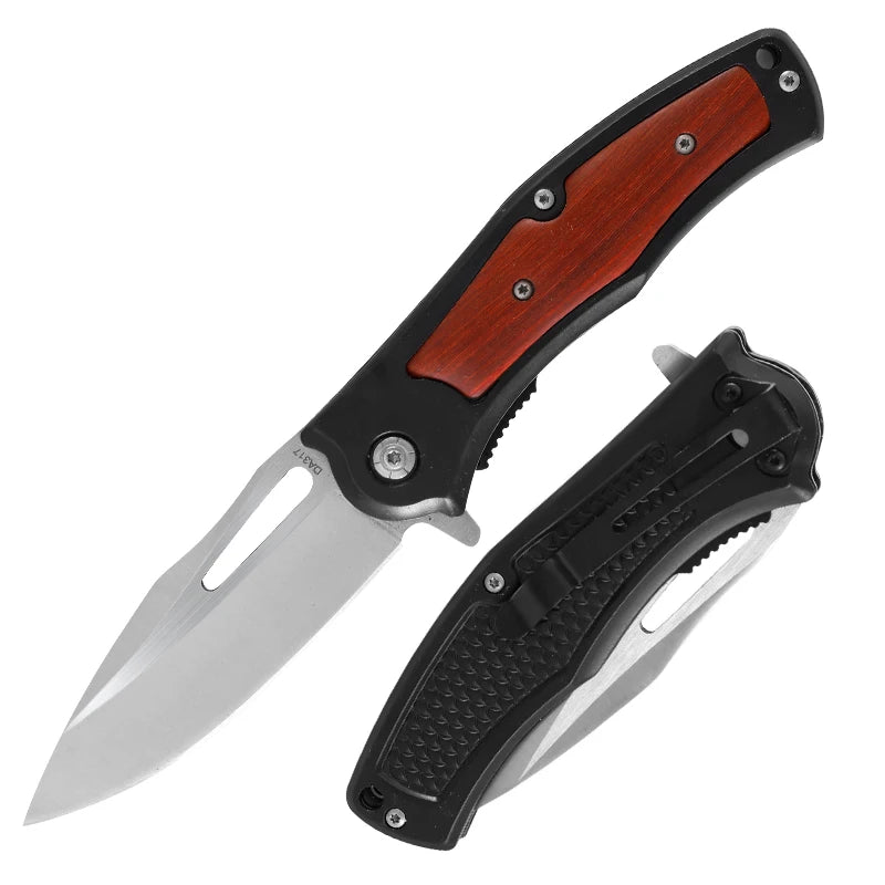 Red Aluminum Handle Durable DIY Personalized Engraved Mountain Folding Camping Survival Tactical Pocket Knife for Outdoor