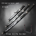 Three Piece Set of Dragon Pattern Swords Long and Short Knives Cold Weapons Film and Television Props Role Playing Props