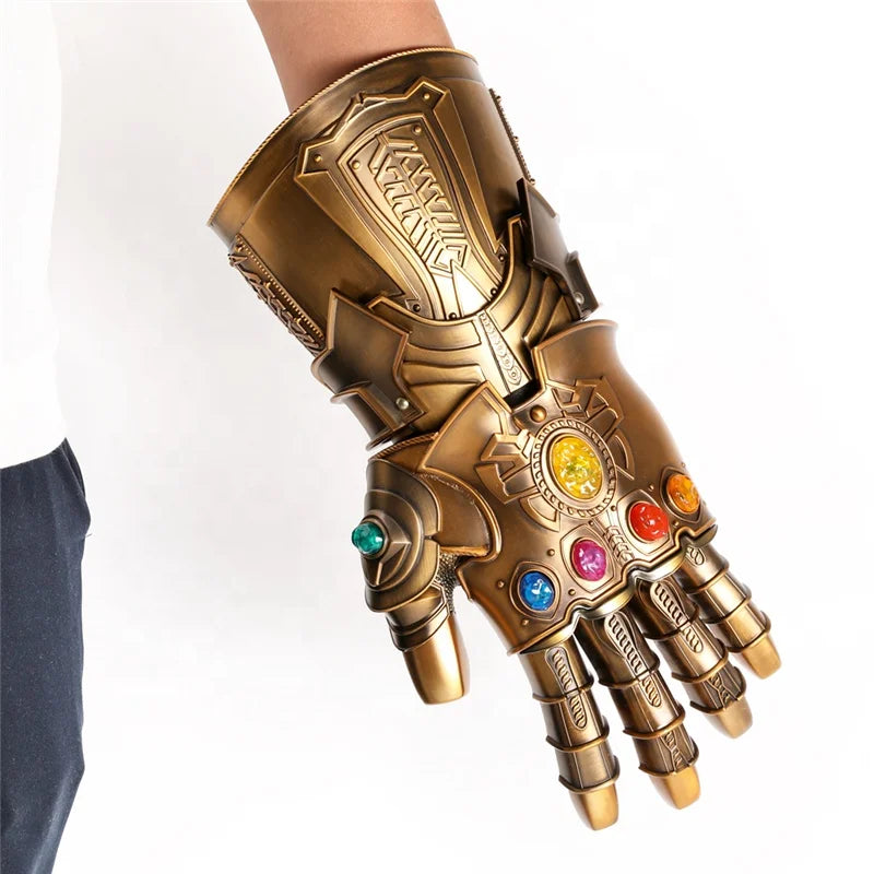 Marvel Cosplay Prop Endgame Full Metal Thanos Gloves Infinity Gauntlet with LED Light